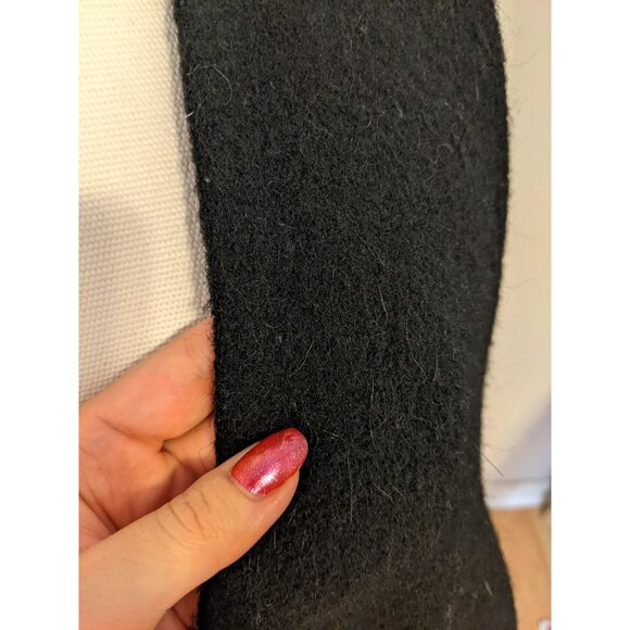 Vintage Black Wool Poncho Open Front Cape Shawl Dark Grunge Fall One Size - Picture 4 of 7